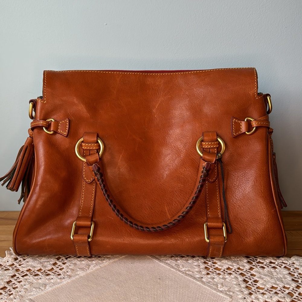 Dooney and Bourke Florentine Tasseled Satchel Handbag - Picture 6 of 13